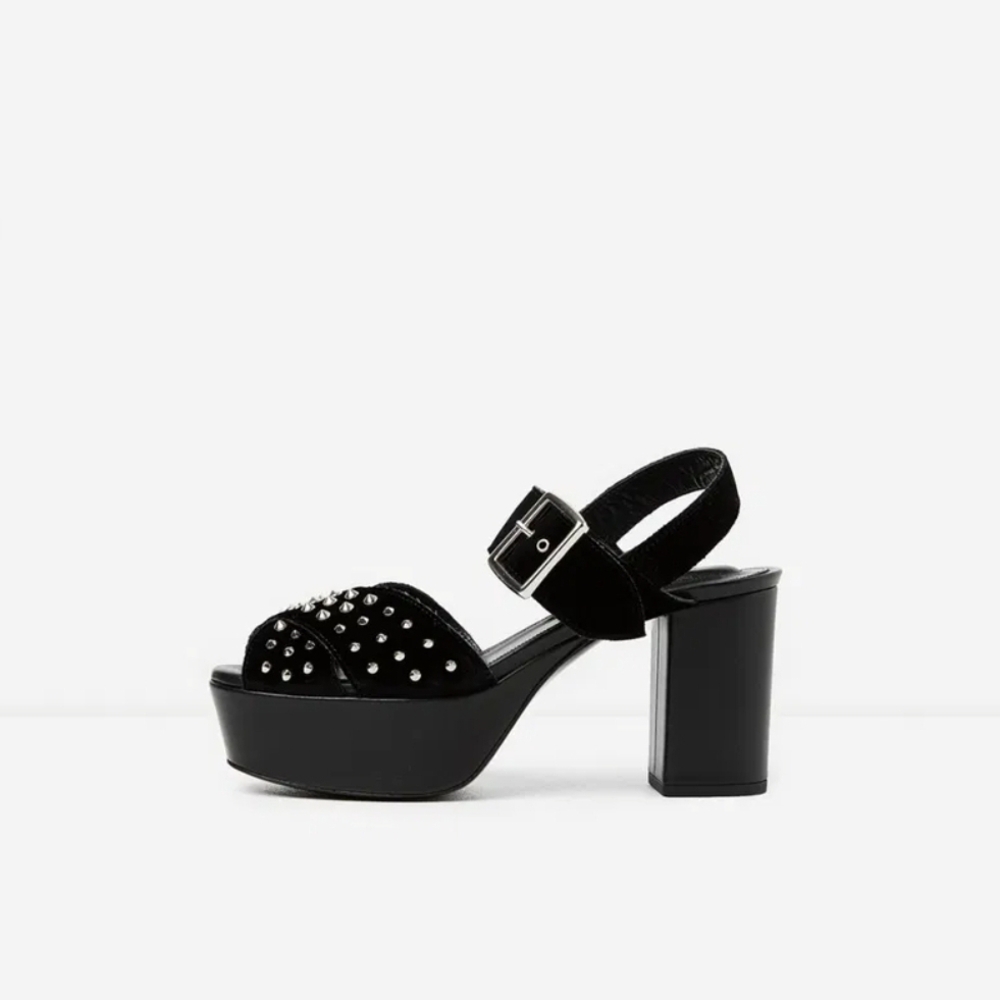 The KOOPLES Velvet Leather Platform Sandals